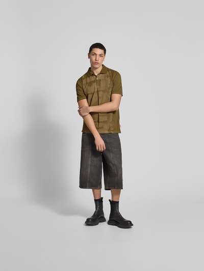 Diesel Poloshirt mit kurzer Knopfleiste Khaki 1