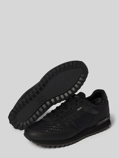 BOSS Lage sneakers met structuurmotief, model 'PARKOUR' Zwart - 4