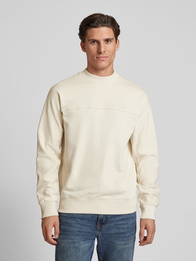 BOSS Orange Longsleeve mit Label-Stitching Modell 'We_Natural' Offwhite 4