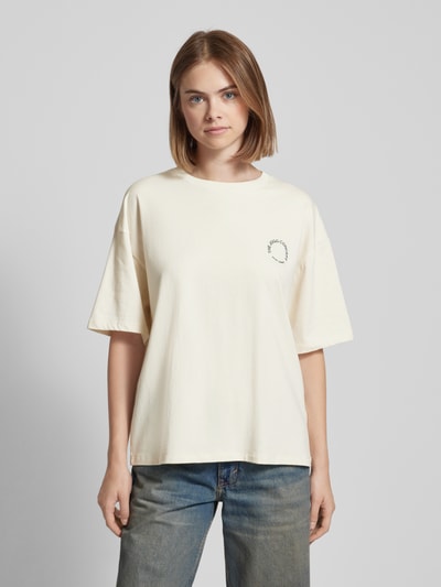 TheJoggConcept Oversized T-shirt met labelprint, model 'SIMONA' Ecru - 4