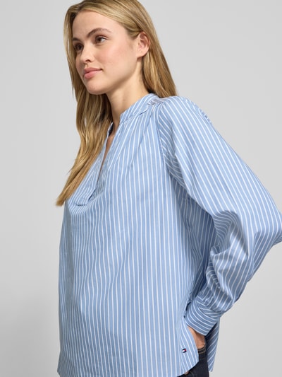 Tommy Hilfiger Relaxed Fit Langarmbluse aus reiner Baumwolle Hellblau 3