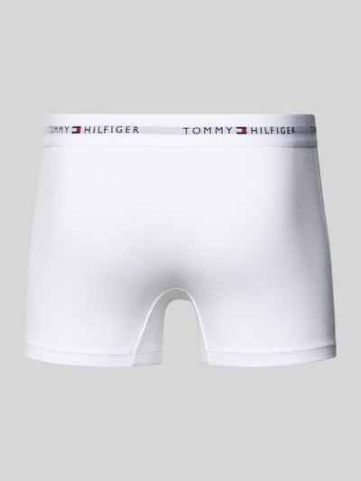 Produktfoto, Trunks aus Baumwoll-Mix im 3er-Pack von Tommy Hilfiger, biały kolor, unifarben, etykieta z logo na elastycznym pasie, krój skinny fit, materiał stretch