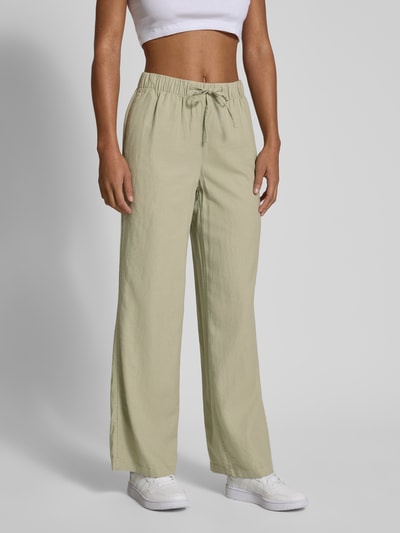 Only Weite Hose aus Viskose-Leinen-Mix Modell 'CARO' Oliv 4