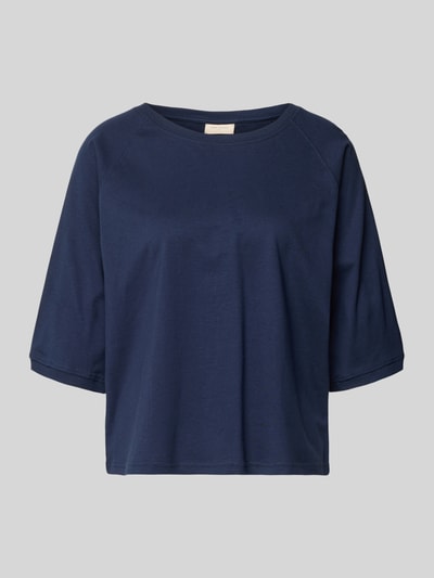 Productfoto, Regular Fit sweatshirt met ronde hals model 'Comte' van FREE/QUENT, puur katoen, halflange mouwen, elastische mouwboorden, donkerblauw