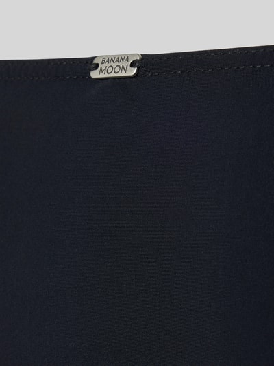 Produktfoto, Slim Fit Bikini-Hose mit Logo-Detail Modell 'Aleria' von Banana Moon in dunklem Blau, glatte Textur, Damen Bademode