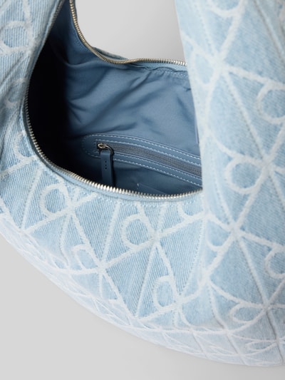 CK Calvin Klein Handtasche aus Baumwolle mit Logo-Muster Hellblau 5