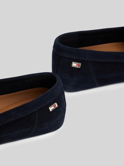 Tommy Hilfiger Mokasyny ze skóry welurowej Ciemnoniebieski 4