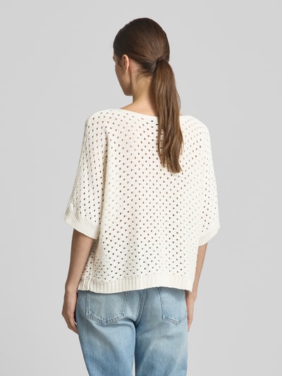 ZABAIONE Gebreide pullover met ajourpatroon, model 'Ho44liday' Offwhite - 5