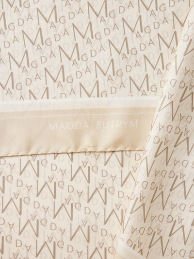 Magda Butrym Seidentuch mit Label-Print Beige 3