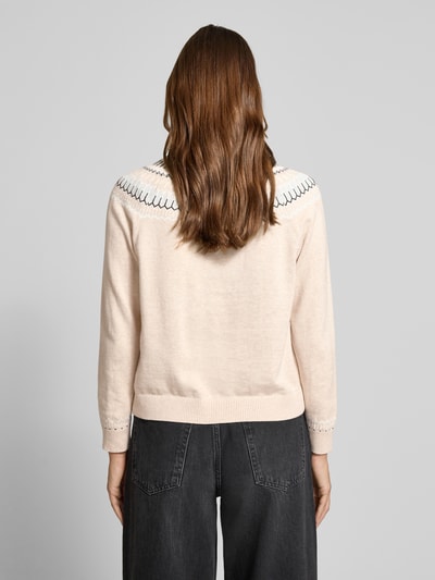 s.Oliver RED LABEL Shaped fit gebreide pullover van puur katoen Ecru - 5