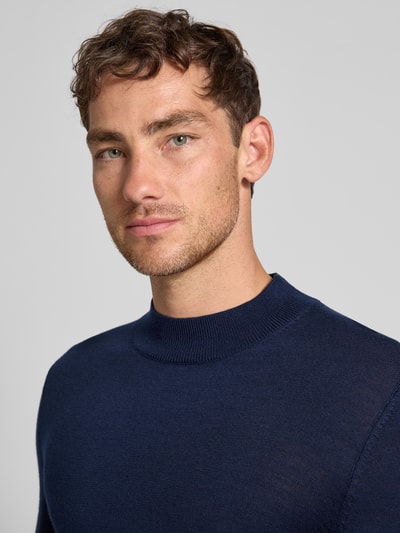 SELECTED HOMME Regular Fit Strickpullover aus reiner Merinowolle Modell 'TRAY' Dunkelblau 3