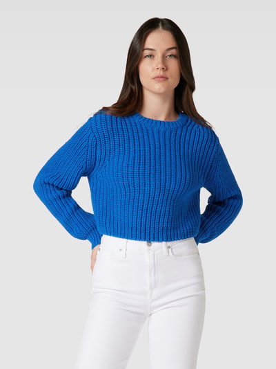 Mango Cropped Strickpullover mit Rundhalsausschnitt Modell 'FRUTILLA' Royal 4