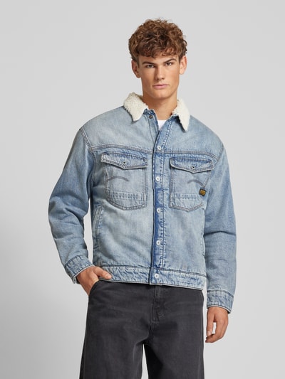 G-Star Raw Jeansjacke mit Futter aus Kunstfell Hellblau 4