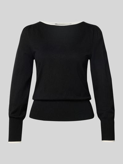 Zero Strickpullover aus Viskose-Mix mit U-Boot-Ausschnitt Black 2