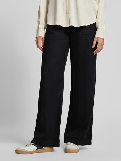 Emily Van den Bergh Straight Leg Leinenhose mit elastischem Bund BLACK 4