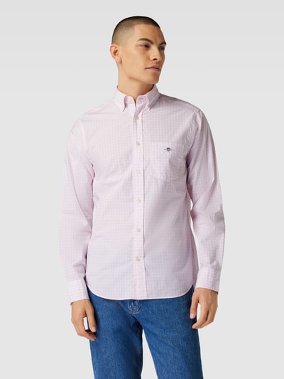 GANT Regular Fit Freizeithemd mit Vichy-Karo Modell 'POPLIN' Rose 4