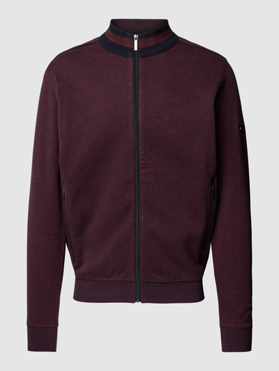 bugatti Sweatjacke mit Stehkragen und Reißverschlusstaschen Bordeaux 2