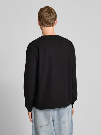 REVIEW Longsleeve mit Label-Stitching Black 5