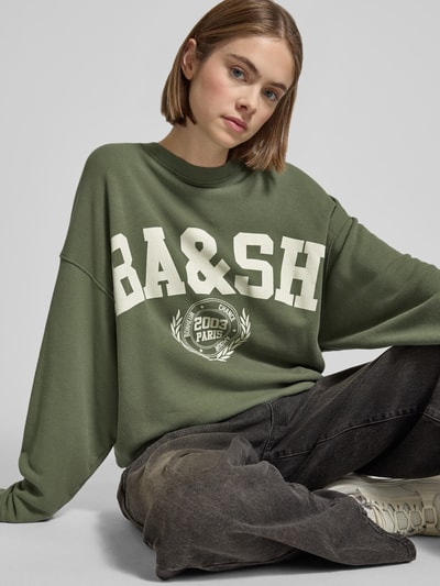 Bash Oversized sweatshirt met labelprint Groen - 3