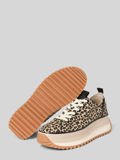 Produktfoto, Low Top Sneaker mit Ajour-Strick Optik von Tamaris für Damen, Low-Top-Silhouette, Optik: Unifarben, Schuhspitze: Rund, Absatzform: Flach, Muster: Floral, Logo-Prägung, Label-Applikation, Schnürung, strukturierte Sohle.