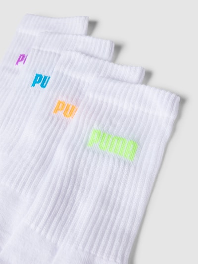 Puma Socken mit Label-Schriftzug im 4er-Pack Weiss 2