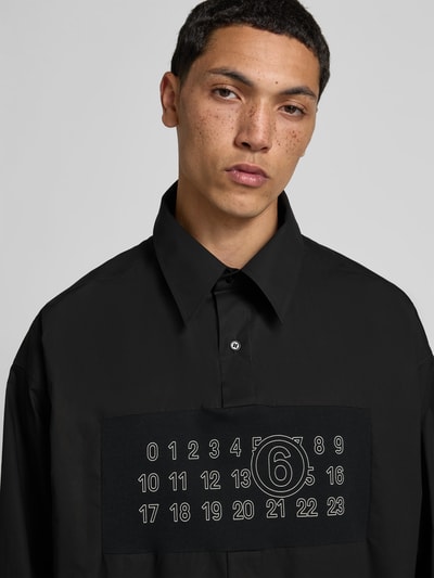 MM6 Maison Margiela Regular Fit Freizeithemd mit Logo-Detail Black 3