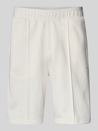 Produktfoto, Bermudas mit elastischem Bund und Label-Stitching von CHAMPION in Weiß, Baumwoll-Mix, Regular Fit, sichtbare Längsnähte.