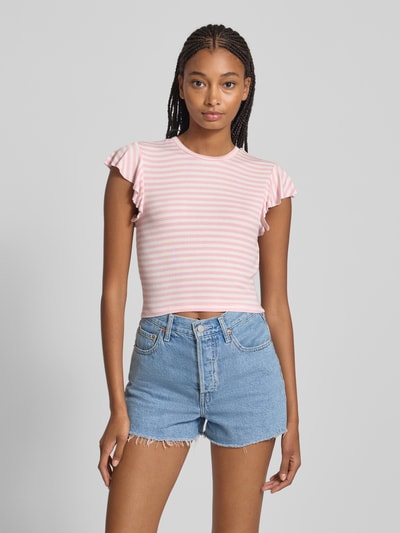 Only Regular fit T-shirt van viscosemix, model 'BELIA' Rosé - 4