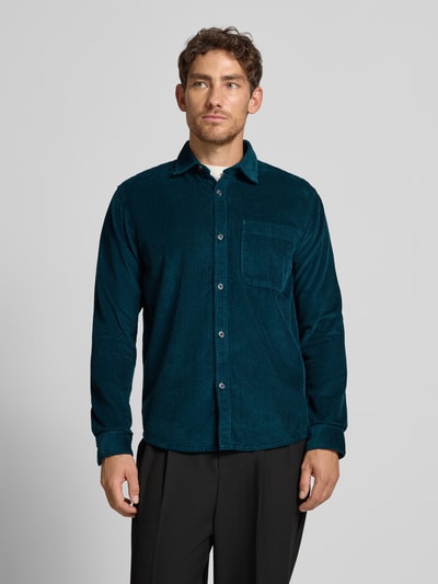 Tom Tailor Denim Relaxed Fit Cordhemd aus reiner Baumwolle Dunkelgruen 4