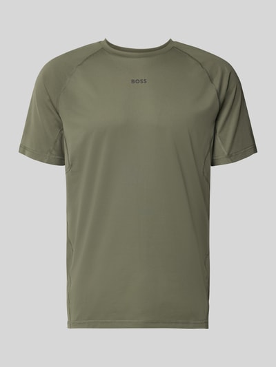 BOSS Green Regular fit T-shirt met flatnocknaden, model 'TEE ACTIVE 1' Donkergroen - 1