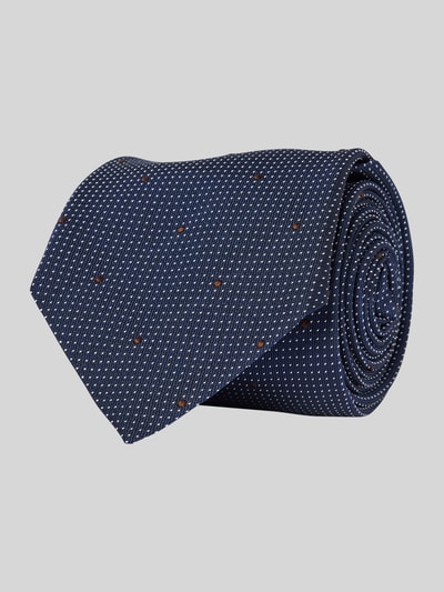 altea Zijden stropdas met structuurmotief, model 'Ticino' Marineblauw - 1