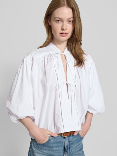 BOSS Orange Loose fit blouseshirt van puur katoen, model 'BALES' Wit - 3