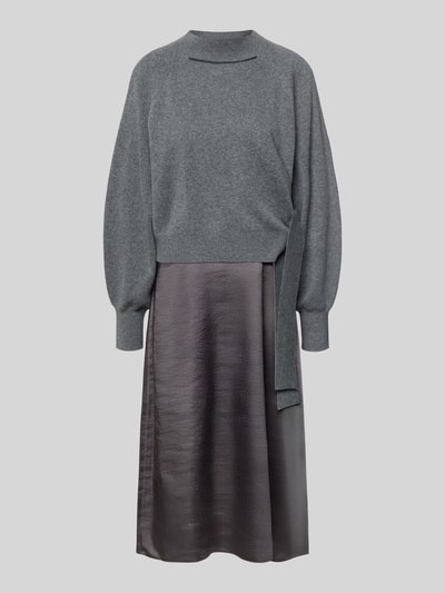 BOSS Körpernahes Freizeitkleid aus Schurwoll-Kaschmir-Mix Modell 'FIALINA' Dunkelgrau Melange 2