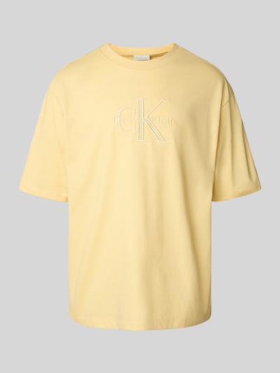 Calvin Klein Jeans T-shirt z wyhaftowanym logo Żółty 2