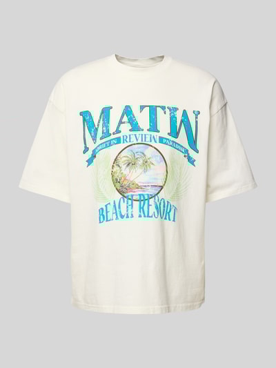 Review X MATW T-Shirt mit Label-Print Offwhite Melange 2