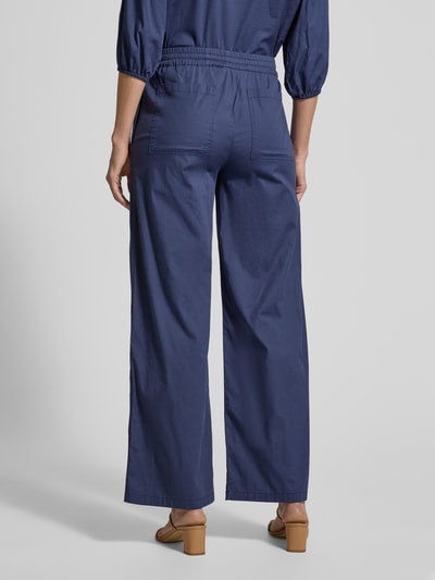 Emily Van den Bergh Wide fit stoffen broek met elastische band Marineblauw - 5