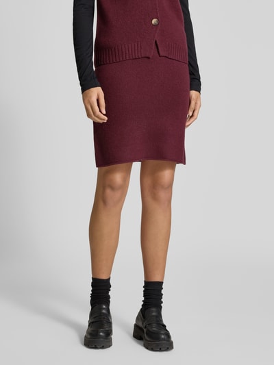 Christian Berg Woman Knielanger Strickrock mit elastischem Bund Bordeaux 4