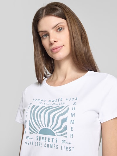 zero T-shirt met labelprint Wit - 3