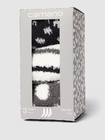 camano Socken mit Allover-Muster im 3er-Pack Black 3