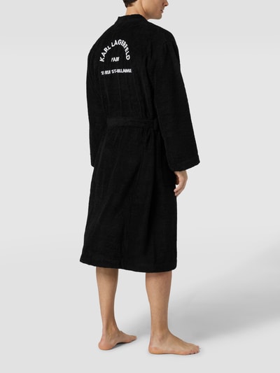 Karl Lagerfeld Bademantel mit Label-Stitching Black 4