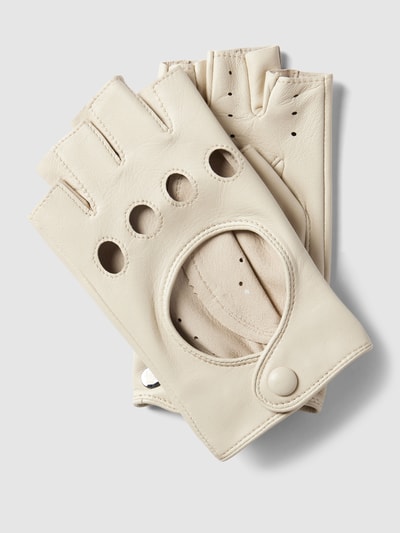 Roeckl Rękawiczki skórzane bez palców model ‘Florenz’ Złamany biały 1