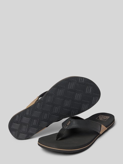 REEF Teenslippers met labeldetail, model 'Newport' Zwart - 4