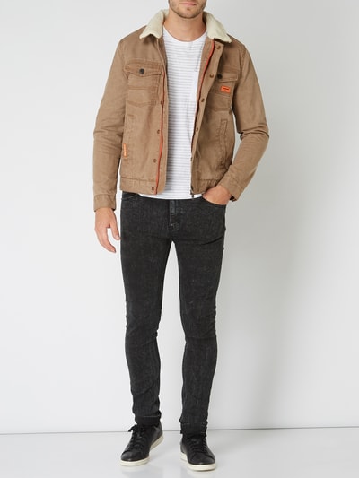 Superdry Jeansjacke mit Teddyfutter Beige 1