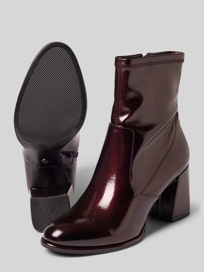 Tamaris Stiefeletten in Lackleder-Optik Bordeaux 4