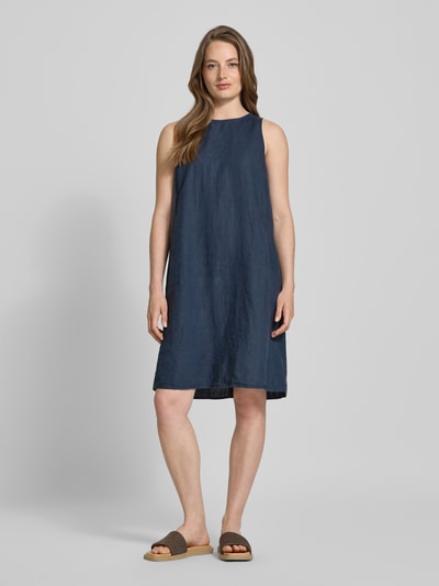 Marc O'Polo Loose Fit Knielanges Kleid aus reinem Leinen Marine 1