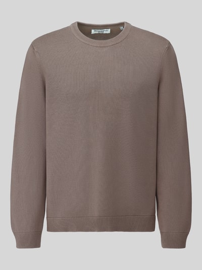 Productfoto, regular fit pullover uit puur katoen in lichtbruine tint, fijne structuur, Regular Fit Pullover aus reiner Baumwolle van Marc O'Polo DENIM