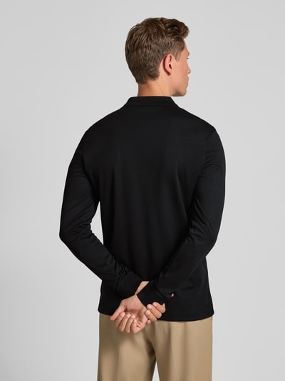 Christian Berg Men Regular fit poloshirt in design met lange mouwen Zwart - 5