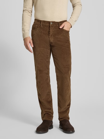 Brax Corduroy broek in 5-pocketmodel, model 'Cadiz' Middenbruin - 4