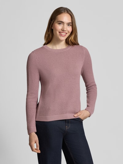 Vila Strickpullover mit gerippten Abschlüssen Modell 'dalo' Mauve 4