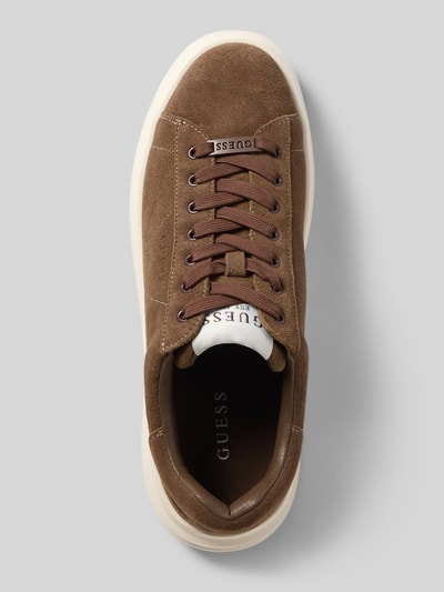 GUESS Sneaker aus Rindsvelours mit Plateau-Sohle Mittelbraun 3